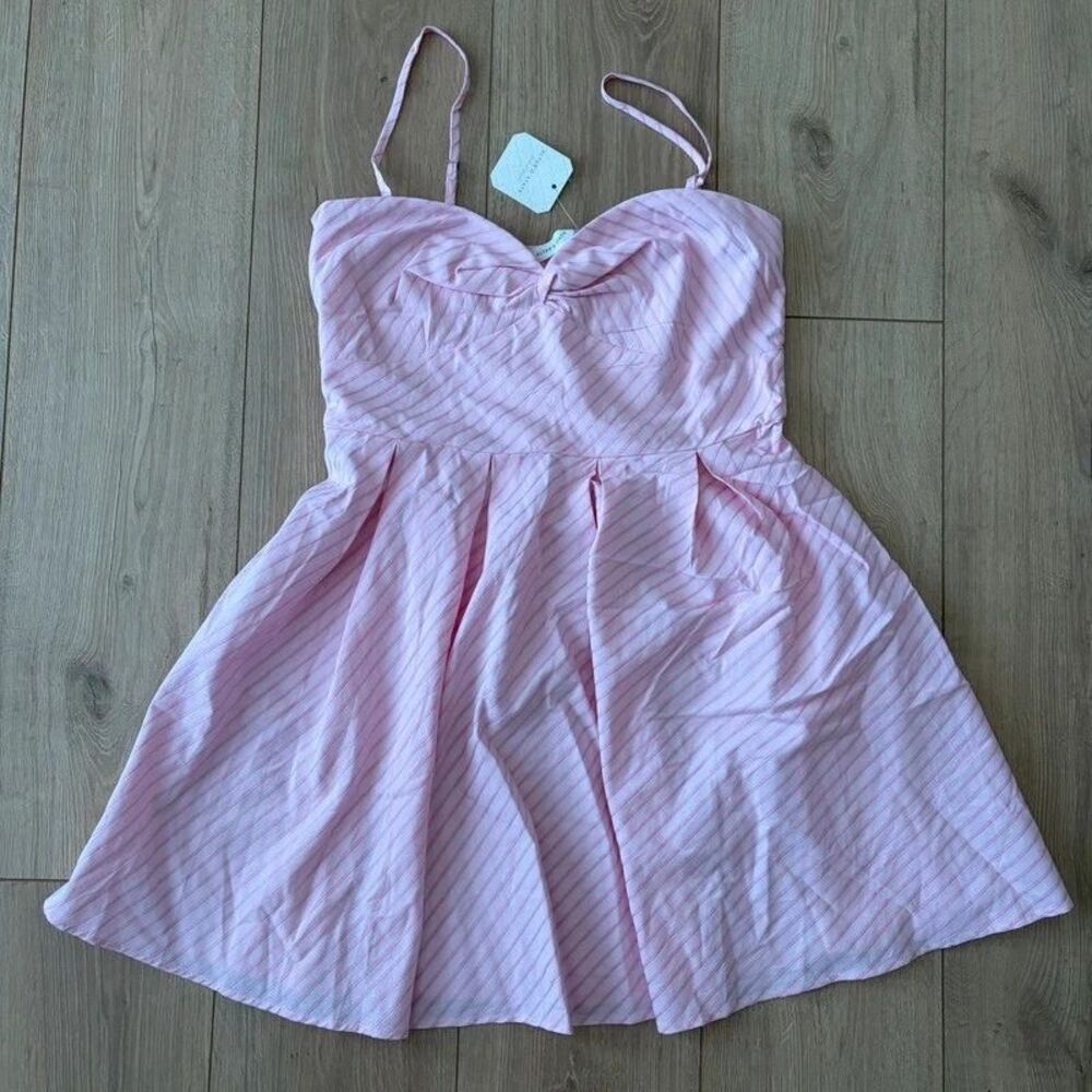 NWT Altarโd State Pink Striped Mini Dress Large